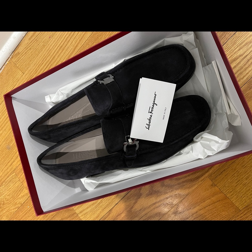 Salvatore Ferragamo Adam Loafers NavyBlue Sz 10.5E - Picture 4 of 15